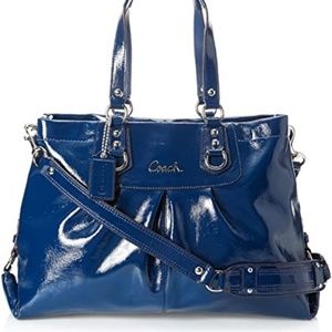 COACH ASHLEY SET Blue Patent Leather Bag